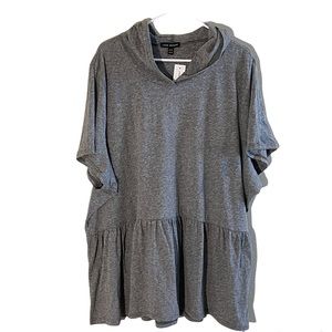 Lane Bryant Gray Baby Doll Hooded Tee NWT 26/28